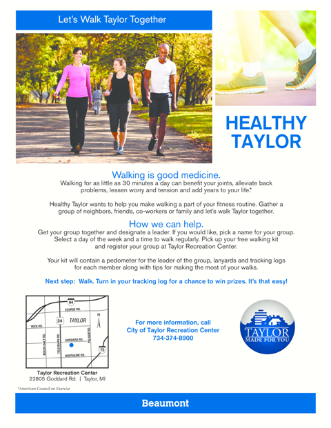 Lets Walk Taylor Togeth flyer